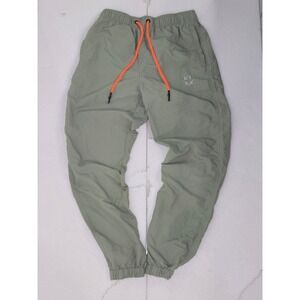 CRTV / SCT Nylon Jogger Pants Men's Small Green Orange Drawstring Elastic‎ Waist